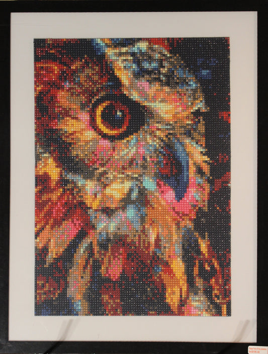 Diamond Art Colorful Majestic Owl. Absolutely a Beautiful Picture of an Owl.