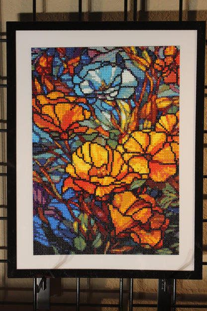 Gorgeous Colored Stained Glass Flowers.  Just Beautiful.