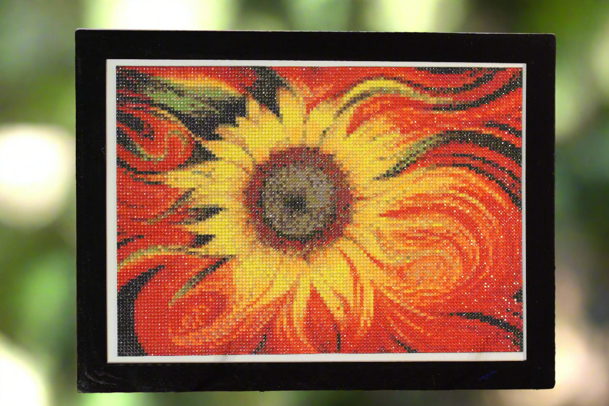 Diamond Art Eclectic Sunflower that ROCKS. Absolutely Gorgeous.