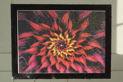 Diamond Art Crimson Flower that ROCKS.   Absolutely Gorgeous.