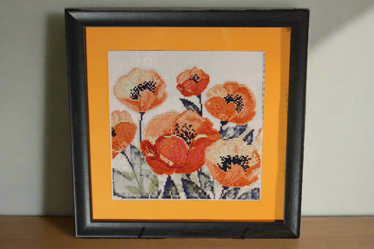 Gorgeous Diamond Art, Orange Poppies exploding with color