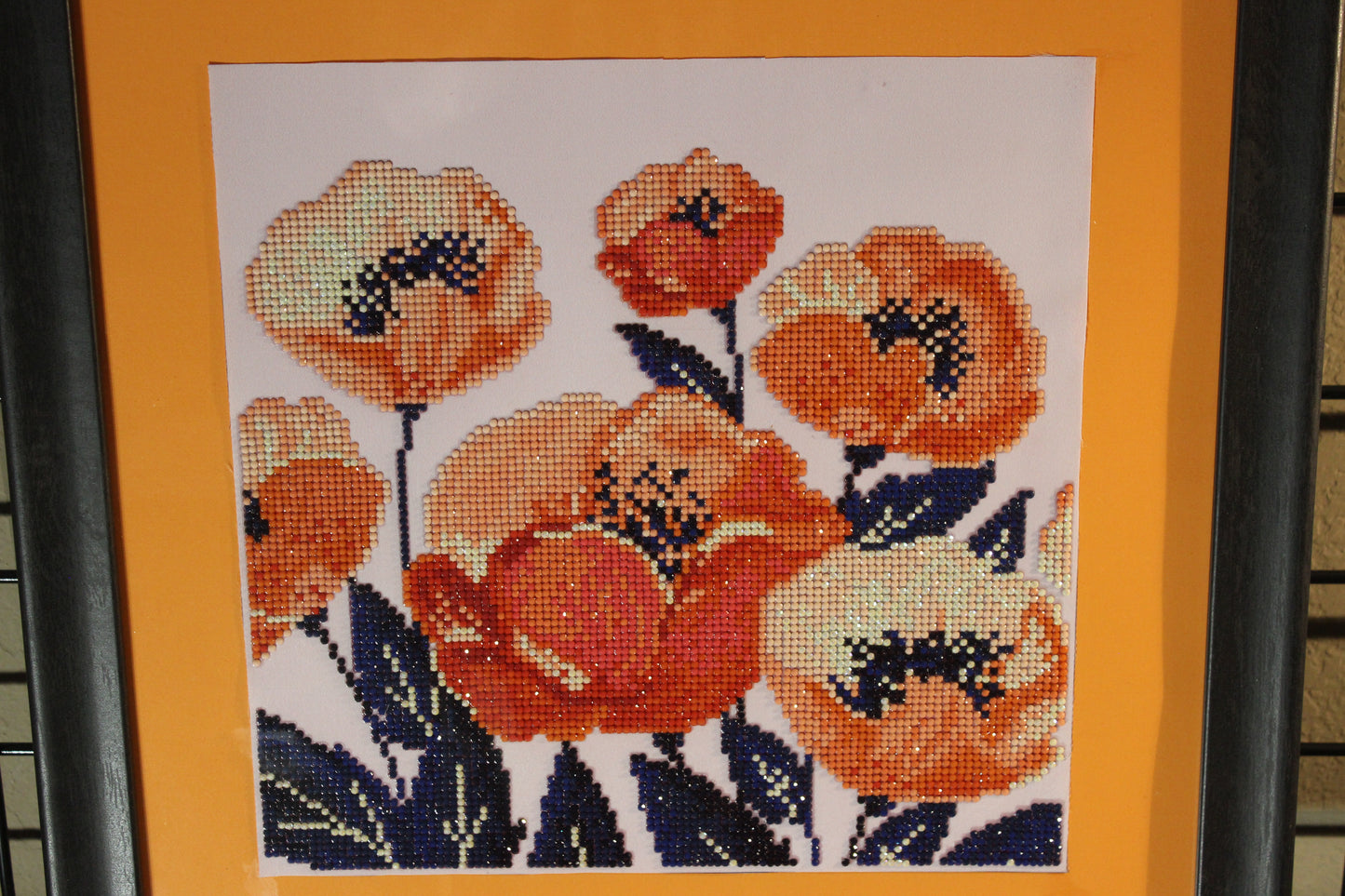 Gorgeous Diamond Art, Orange Poppies exploding with color