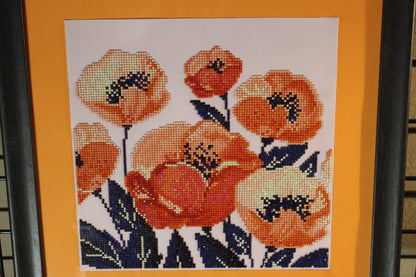 Gorgeous Diamond Art, Orange Poppies exploding with color