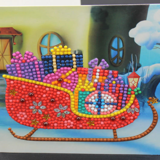 Beautifully Adorned Christmas Sleigh Adorned with Gemstones and Crystals.