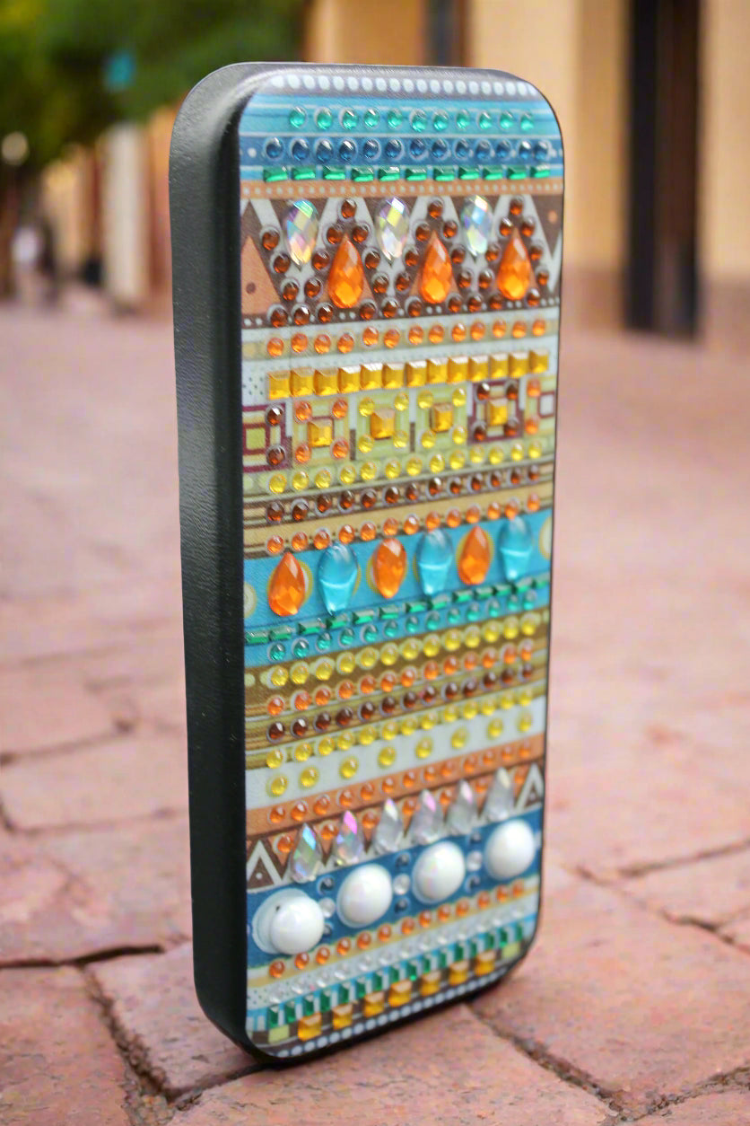 Flashy Diamond Art SantaFe Style Eye Glass Case