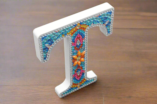 Wooden Craft Gem Diamond Art Letter T