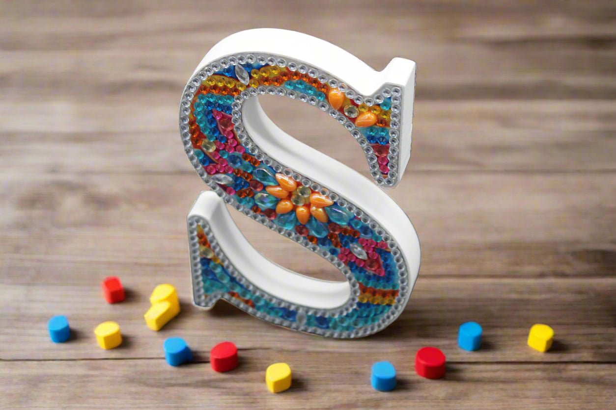 Wooden Craft Gem Diamond Art Letter S