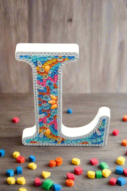 Wooden Craft Gem Diamond Art Letter L