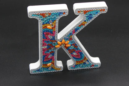 Wooden Craft Gem Diamond Art Letter K