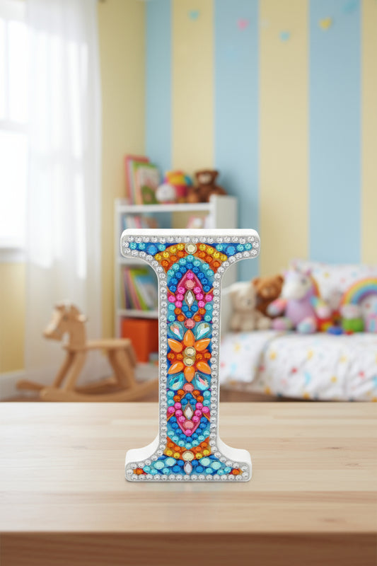 Wooden Craft Gem Diamond Art Letter I