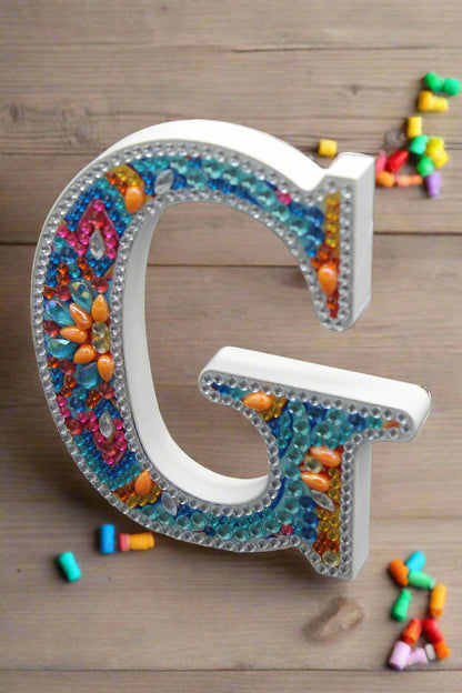 Wooden Craft Gem Diamond Art Letter G