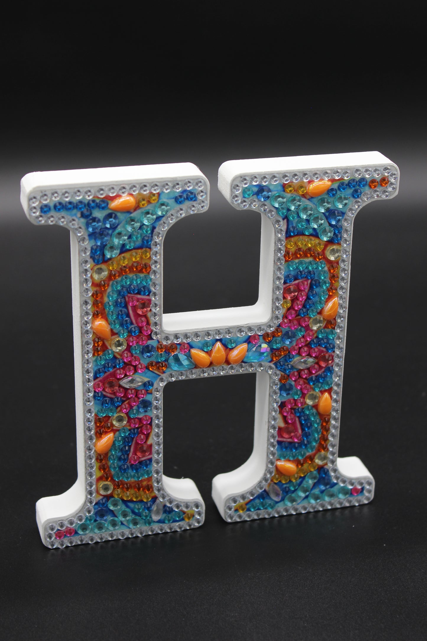 Wooden Craft Gem 5D Diamond Art Letter H