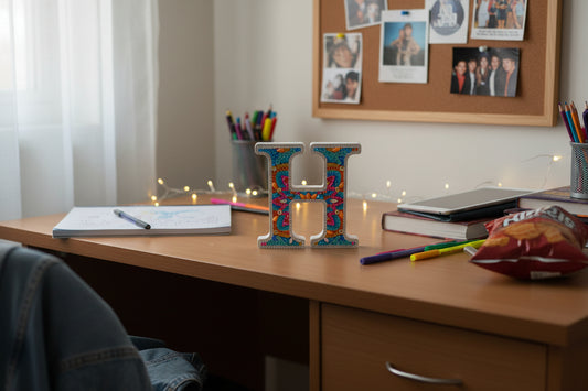 Wooden Craft Gem 5D Diamond Art Letter H