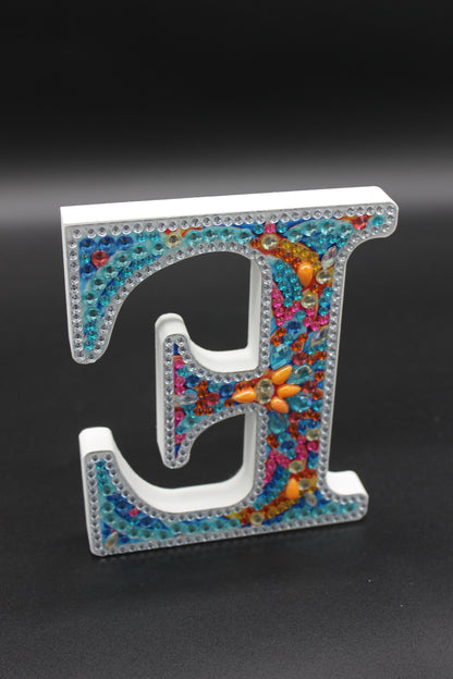 Wooden Craft Gem Diamond Art Letter E