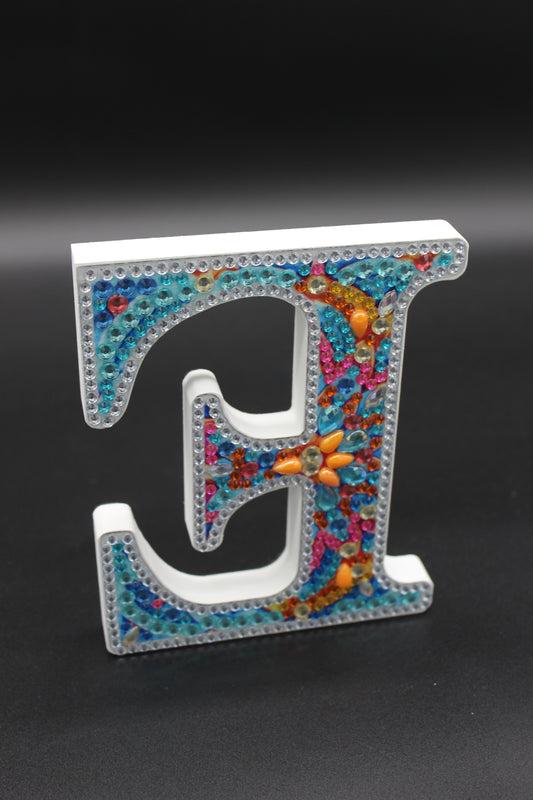 Wooden Craft Gem Diamond Art Letter E