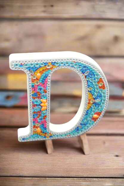 Wooden Craft Gem Diamond Art Letter D