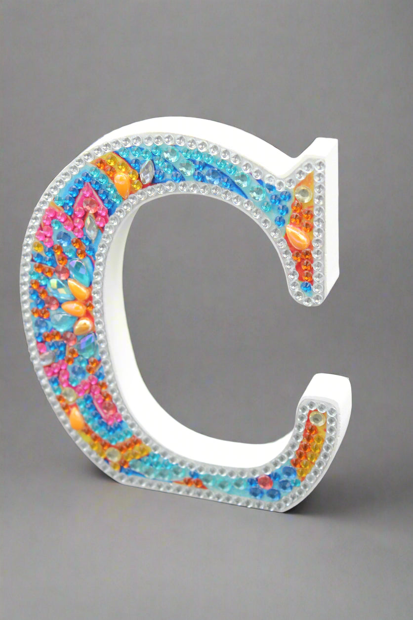 Wooden Craft Gem Diamond Art Letter C