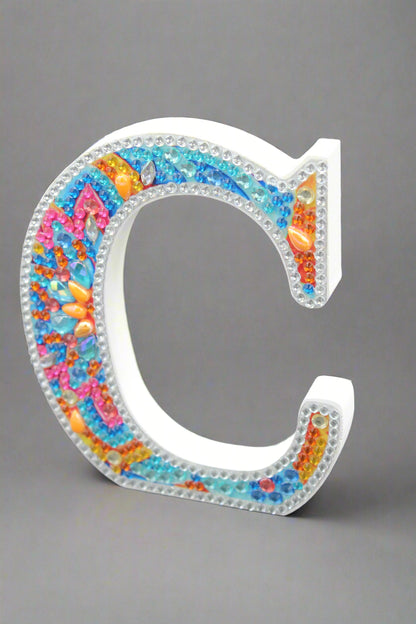 Wooden Craft Gem Diamond Art Letter C