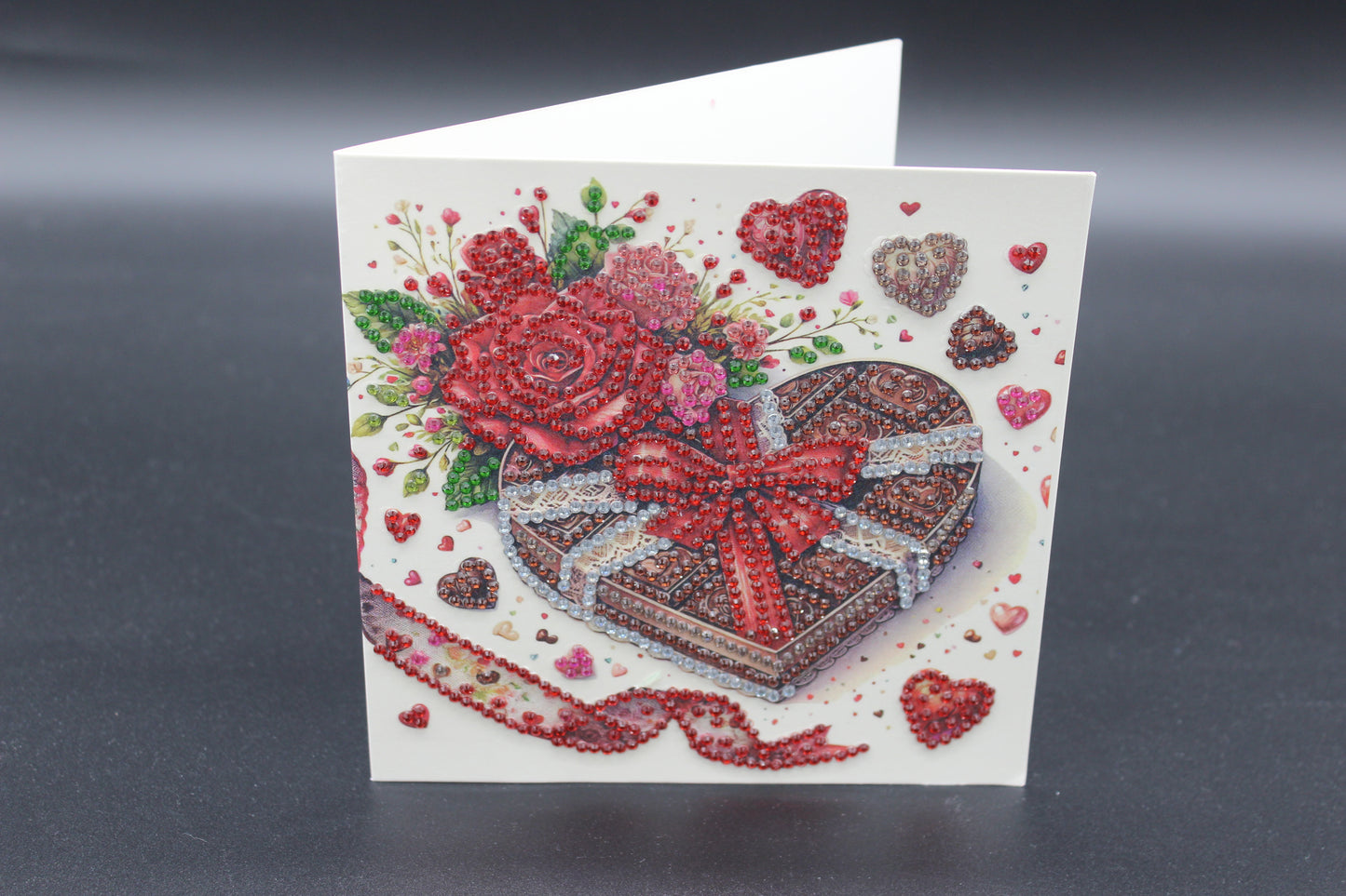 Valentines Chocolate Candy Diamond Art Card