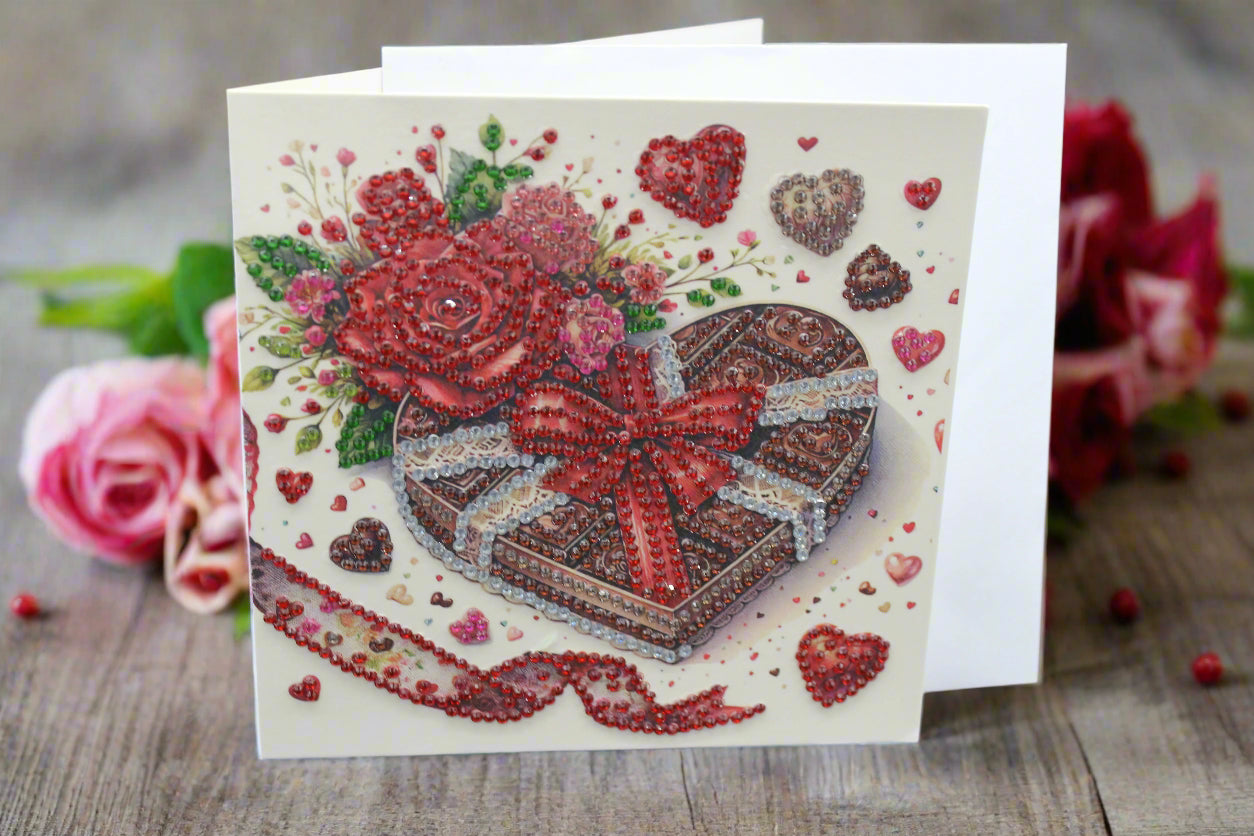 Valentines Chocolate Candy Diamond Art Card