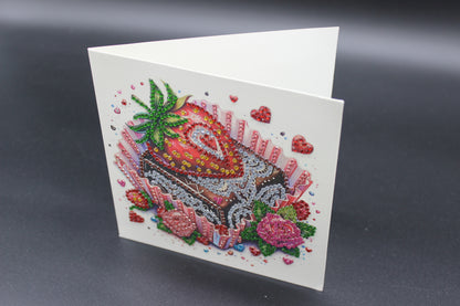 Valentines Chocolate Square with Strawberry Candy Diamond Art Card