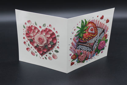 Valentines Chocolate Square with Strawberry Candy Diamond Art Card