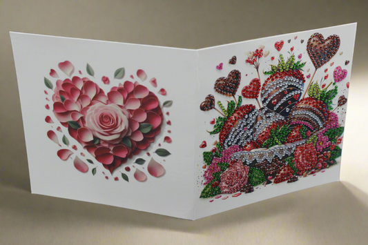 Valentines Chocolate Strawberry Candy Diamond Art Card