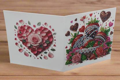 Valentines Chocolate Strawberry Candy Diamond Art Card