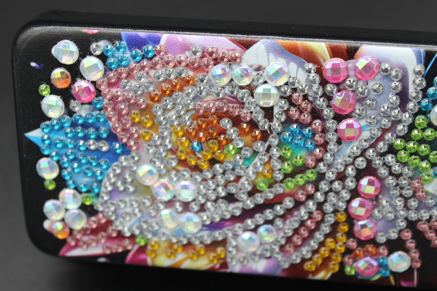 Flashy Diamond Art Multi Colored Flowers Eye Glass Case