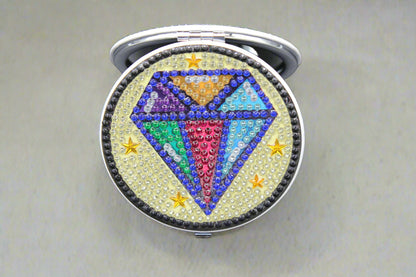 Compact Mirror with a Rhinestone Sassy Octagon Diamond