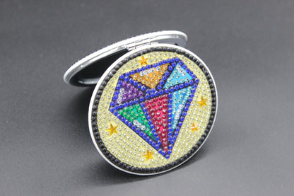 Compact Mirror with a Rhinestone Sassy Octagon Diamond