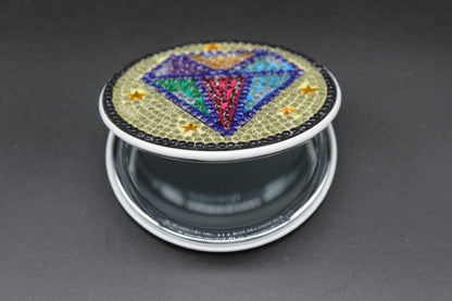 Compact Mirror with a Rhinestone Sassy Octagon Diamond