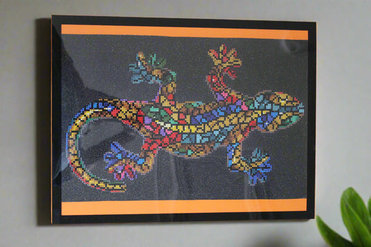 Exquisite Multi-colored Diamond Art Lizard