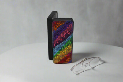 Adorned Diamond Art Rainbow Eye Glass Case