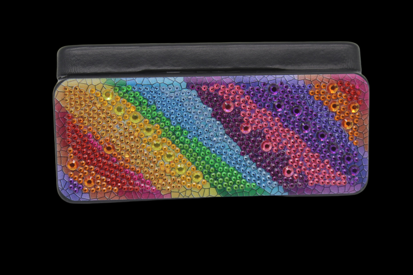 Adorned Diamond Art Rainbow Eye Glass Case