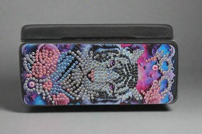 Brilliantly Adorned Diamond Art  Tiger Eye Glass Case