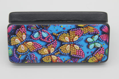 Beautifully Diamond Art Multi Colored Butterfly Glass Case