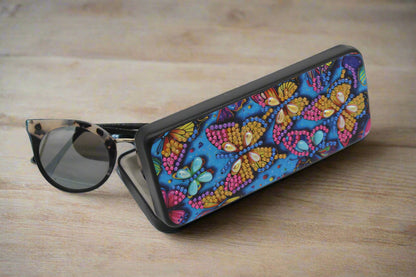 Beautifully Diamond Art Multi Colored Butterfly Glass Case