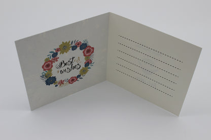 Stunning Multi Colored Owl Black and Silver Best Wishes Greeting Card