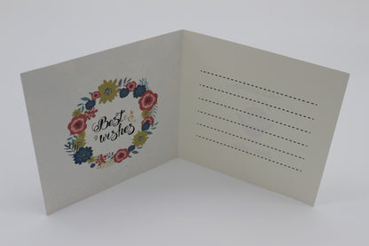 Stunning Multi Colored Owl Pink and Blue Best Wishes Greeting Card