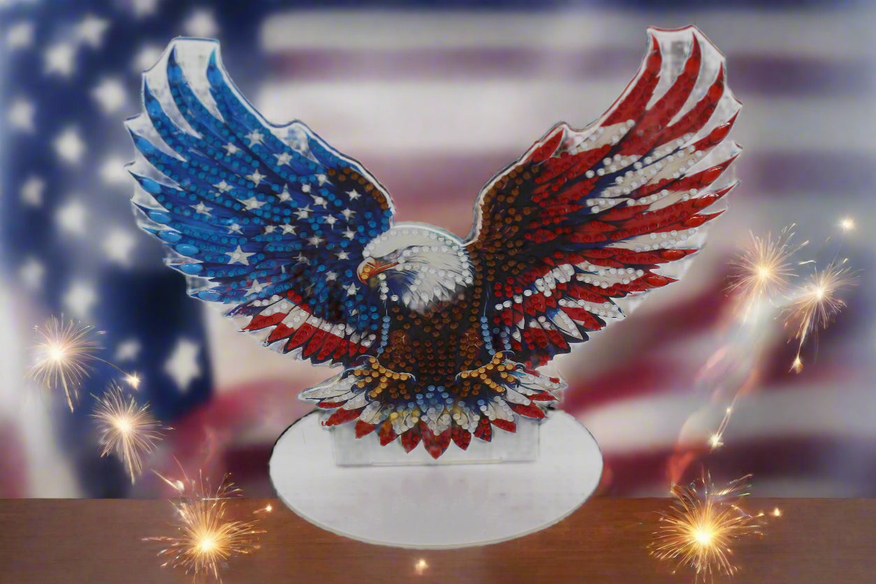 Dazzling Tabletop 5D Diamond Art United States Bald Eagle