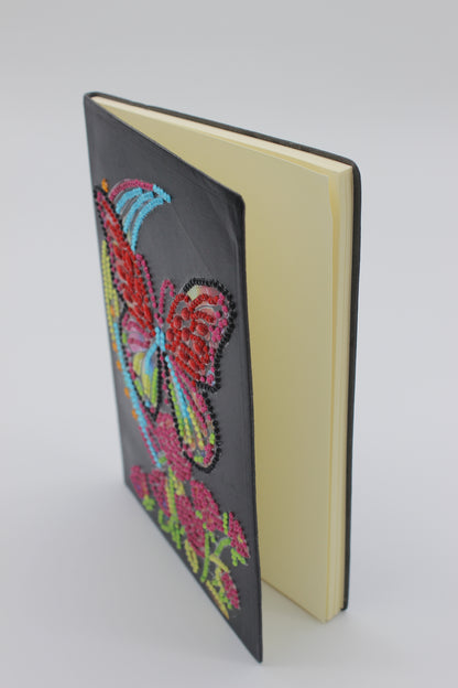 Diamond Art Journal with Multi Colored Butterfly and Red Roses