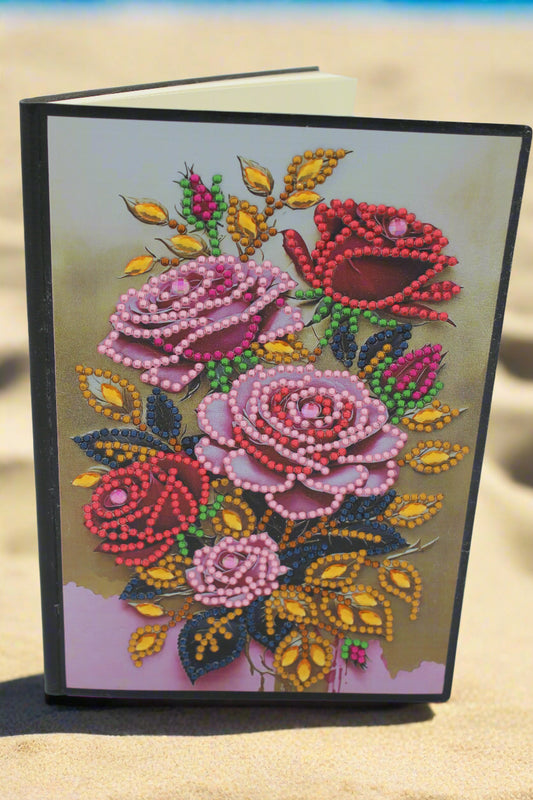 Diamond Art Journal with Red and Pink Roses