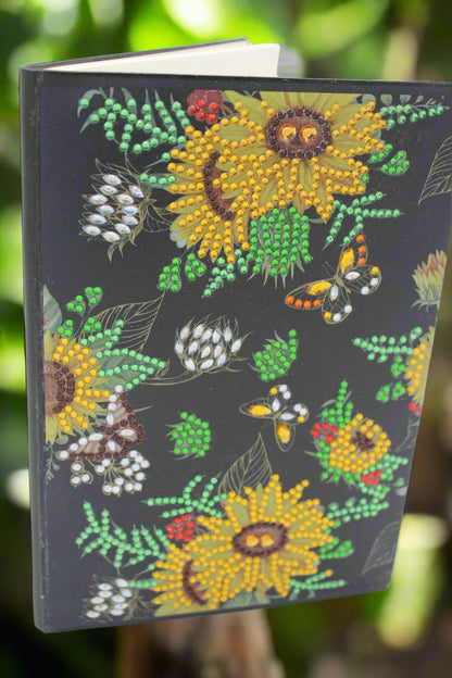 Diamond Art Journal of Yellow Flowers with Small Butterflies