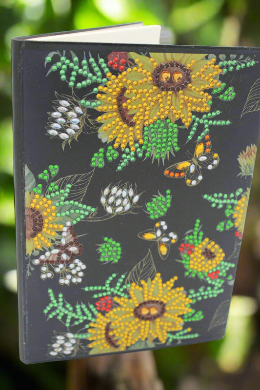 Diamond Art Journal of Yellow Flowers with Small Butterflies