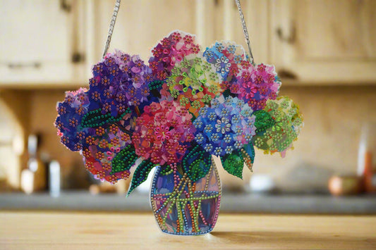 Multi Colored Hanging Diamond Art Flower Bouquet