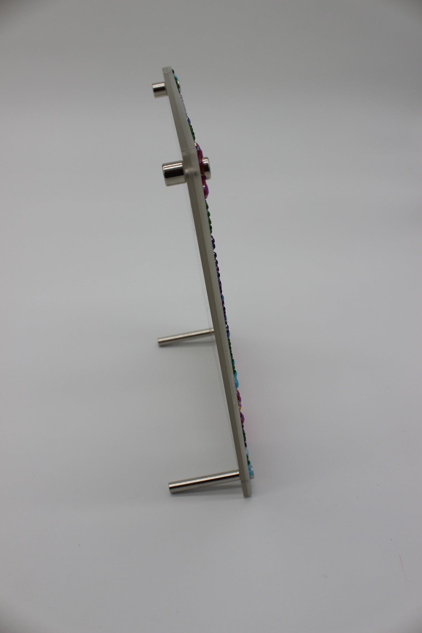 Diamond Art Clear Frame With Pink and Green Flowers