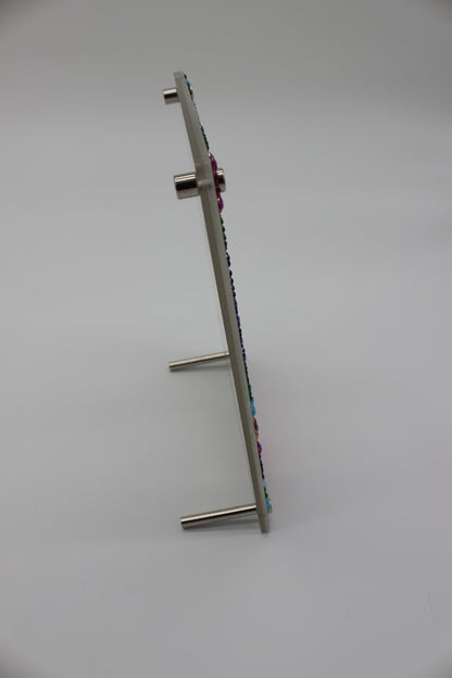 Diamond Art Clear Frame With Pink and Green Flowers