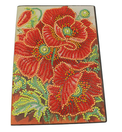 Diamond Art Journal With Gorgeous Large Red Flowers