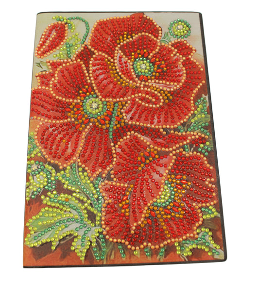 Diamond Art Journal With Gorgeous Large Red Flowers